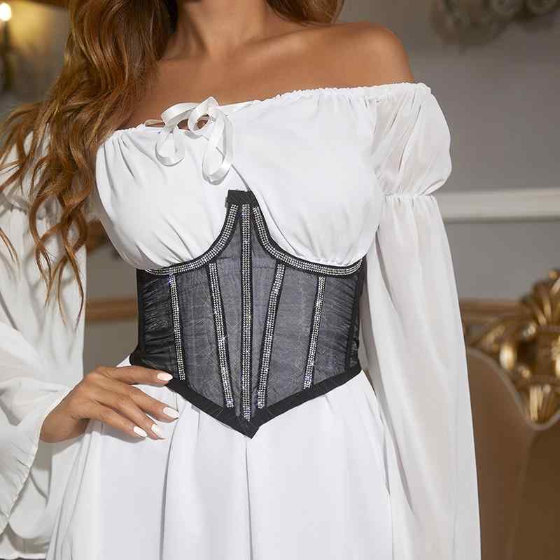 樂天商城 - ドレス レディース カジュアル ベルト 幅広 おしゃれ ファッション アメリカ ガードル レース ワイド ベルト 装飾 アウター ストラップ ベルト