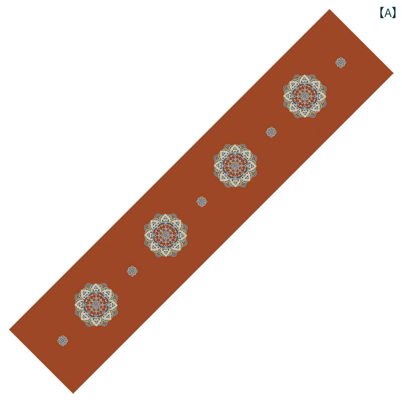 テーブル ランナー 敦煌宝祥花 中国風 テーブル ティーシート 瞑想 アート ロング ティーテーブル ダイニングテーブル コーヒーテーブル 滑りにくい マット