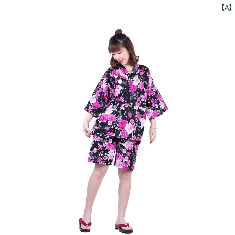 レディース 婦人服 浴衣 着物 和風 伝統 旅行 撮影 花柄 上品 芸術 イベント レトロ 清涼感 さわやか ..