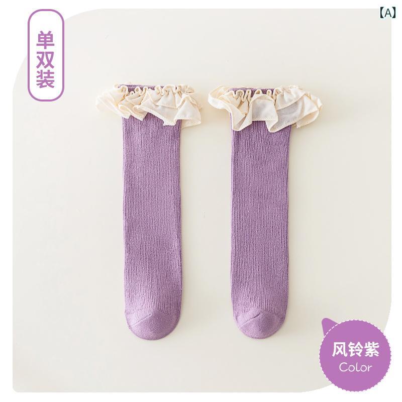 女児 赤ちゃん ミッド ふくら ソックス 春秋 薄手 子供用 膝上 ロング ソックス 子供 ガールズ 春夏 パイルソックス ロング ソックス 韓国