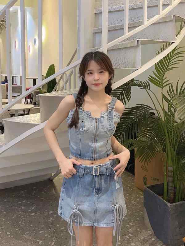 Rakuten - レディース ファッション ガール デニム グラデーション セットアップ 夏 大きめサイズ トップス スカート