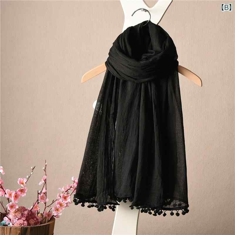 インディアン スカーフ ショール エスニック スタイル レトロ ソリッド カラー コットン リネン スカーフ トラベル 女性用 8 色 オプション 春夏 エキゾチック