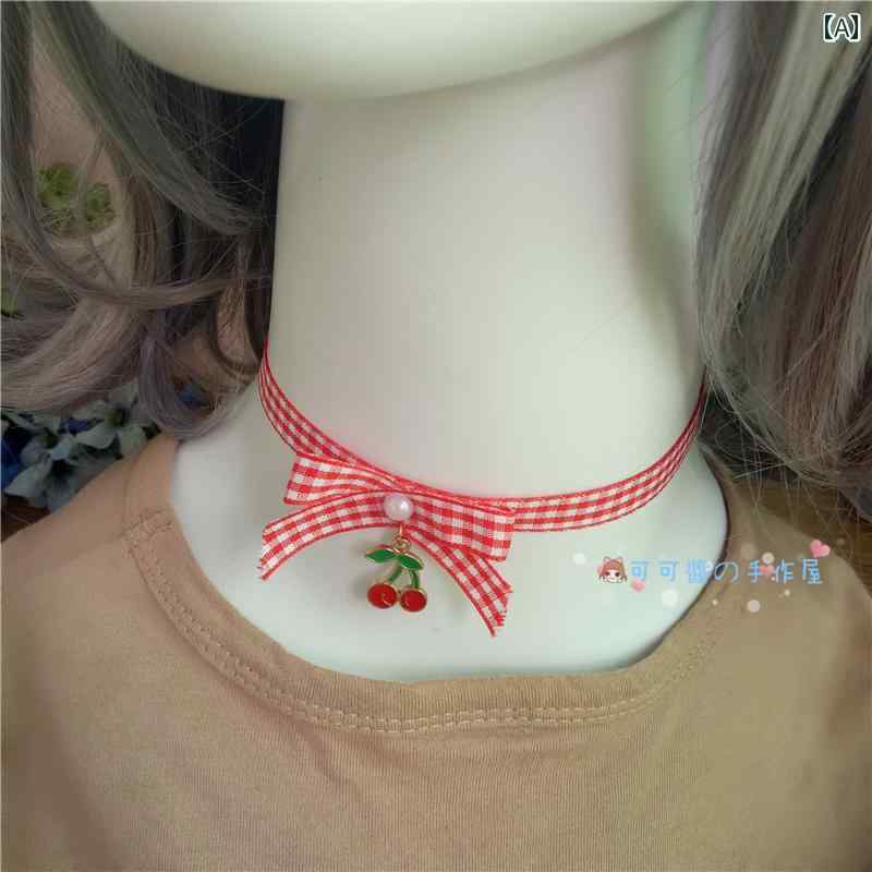 Garments - チョーカー ネックレス リボン クール 激かわいい コスプレ ロリータ ゴスロリ 地雷 甘ロリ JK レディース ファッションアイテム