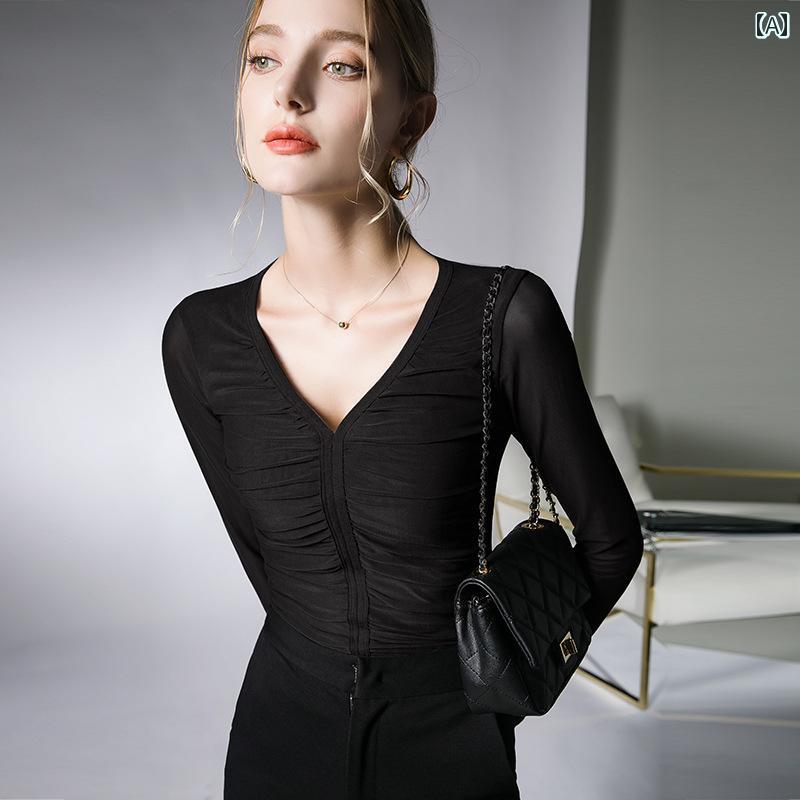 トップス レディース メッシュ セット フィンガー ラテン ダンス 練習 服 大人 レディース スリム ダン..