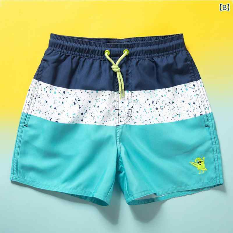 メンズ パンツ ビーチ 海パン 水着 海水 プール 海水浴 サーフィン スポーツ 子供用 ボーイズ カラフル ストライプ リゾート スイミング ラージ 速乾