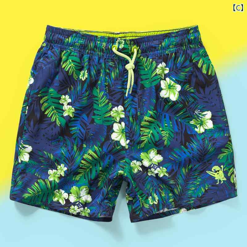 メンズ パンツ ビーチ 海パン 水着 海水 プール 海水浴 サーフィン スポーツ 子供用 ボーイズ カラフル ストライプ リゾート スイミング ラージ 速乾