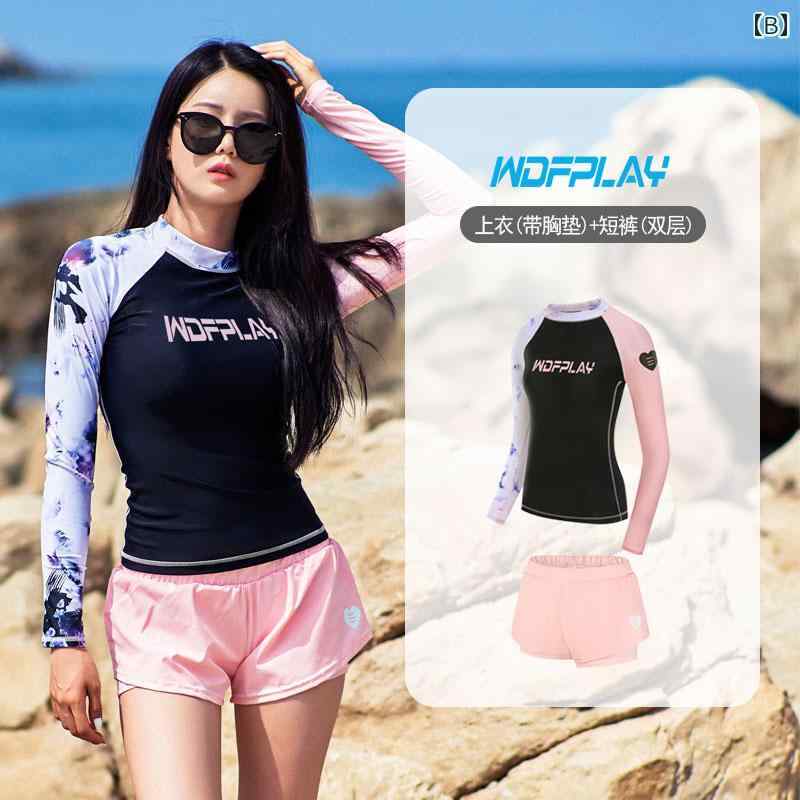 ウェット スーツ サーフウェア レディース レディース ファッション 夏 夏 スイム ウェア 水着 サーフィン 日焼け防止 長袖 パンツ ナイロン