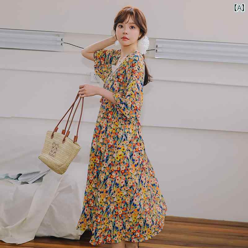 夏 マタニティ サマー ドレス 大きいサイズ 花柄 スカート 妊娠ミドル丈 ロング