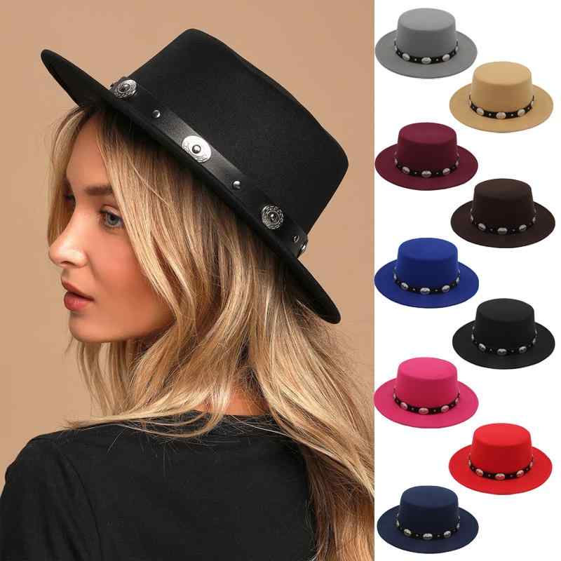 ハット おしゃれ 春秋冬 ユニセックス ウール トップス フラット つば アメリカ イギリス ジャズ ユニ..