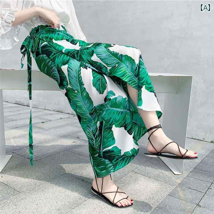 レディース 夏 ワンピース スカート シフォンスカート ハイウエスト スリム ボヘミアン シーサイド バケーション ラップ 花柄 ロング