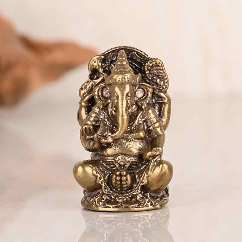 真鍮 置物 卓上 車内 装飾品 タイ 象 神 トランク 富神 銅 アンティーク リビング ルーム 東南 アジア コレクション ハンドル ピース