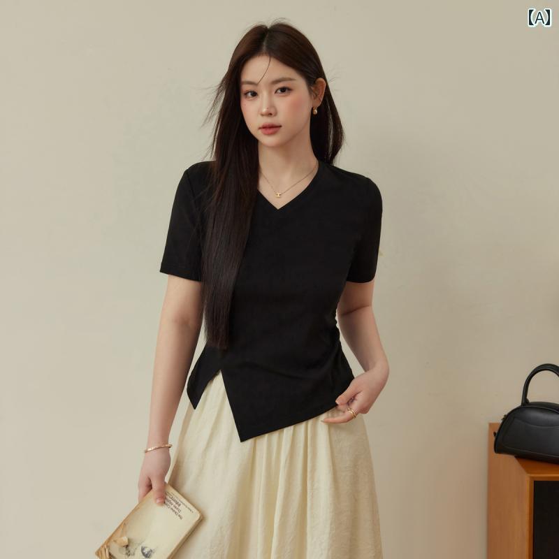 Tシャツ シンプル カジュアル おしゃれ スタイリッシュ きれいめ 普段着 レディース ファッション 大きめサイズ ぽっちゃり 夏