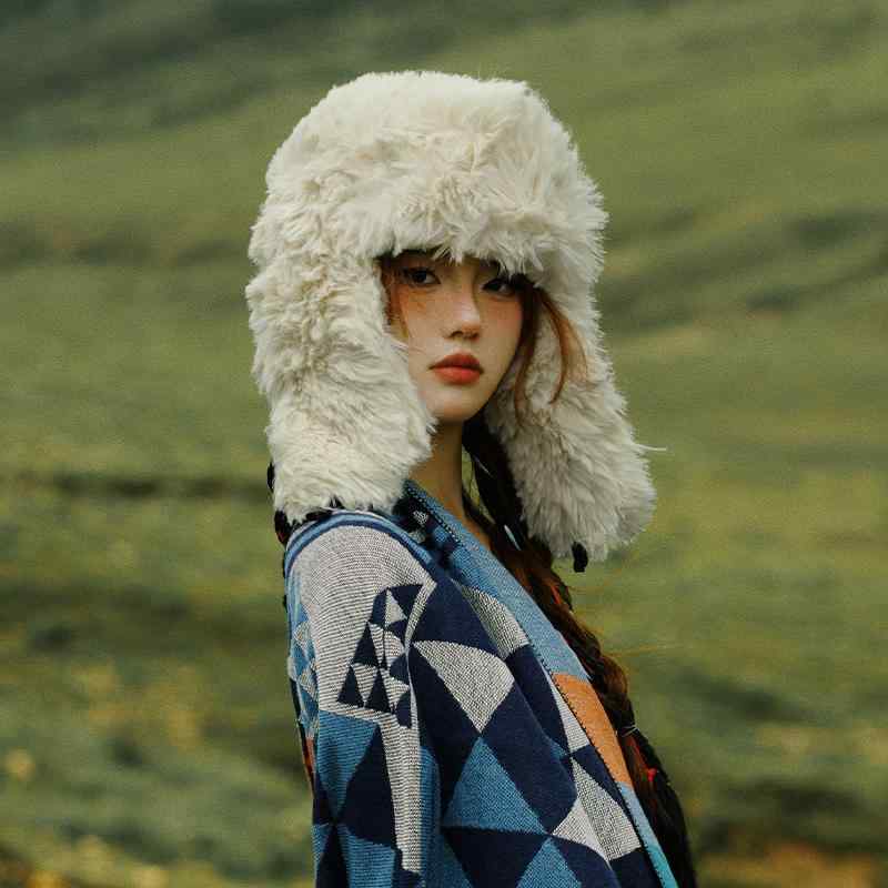 レディース 秋 冬 帽子 ぬいぐるみ フィッシャーマン ハット 厚手 暖かい 耳保護 バケット ハット 顔 小さい 防寒 帽子