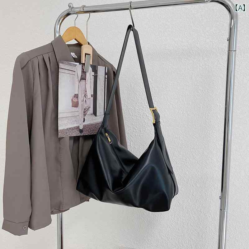 クール レトロ大容量 クロス ボディバッグ レディースファッション ジッパー PU オールシーズン ミディアム(4)