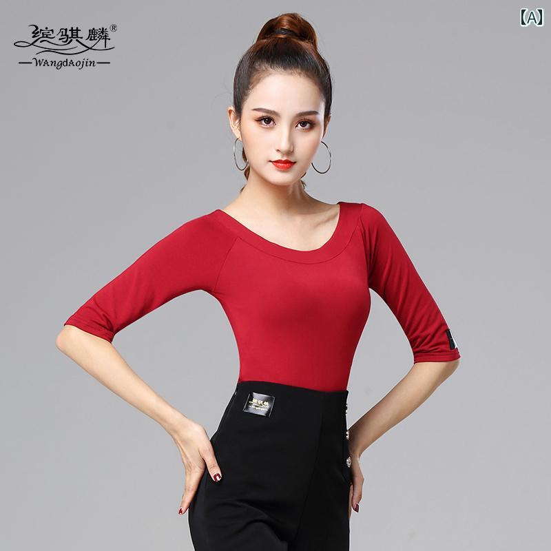 レディース ラテン ダンス トップス 社交 服 おしゃれ モダン 練習着 トレーニング