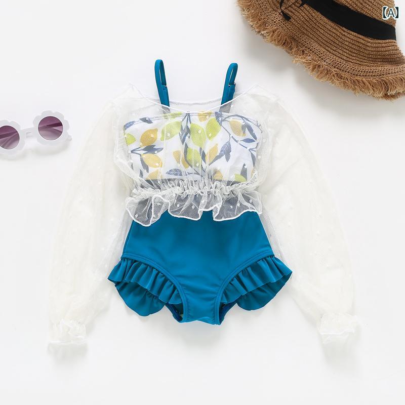 樂天商城 - 水着 子供 キッズ ベビー 赤ちゃん スイムウェア トップス ロンパース 女の子 水泳 プール 海水浴 ビーチ 日焼け防止 かわいい