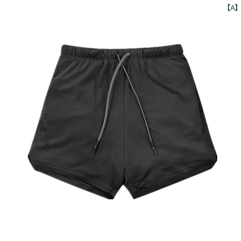メンズ パンツ フィットネス ソリッドカラー スポーツ ミドル丈 速乾 通気性 弾性 筋肉 ショーツ 大きいサイズ