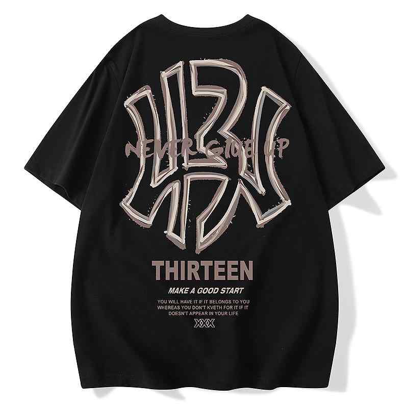 トップス シャツ Tシャツ かっこいい メンズ 欧米 西海岸 ストリート ロック 半袖 アメカジ 英 数字 幾何学 プリント 紳士服