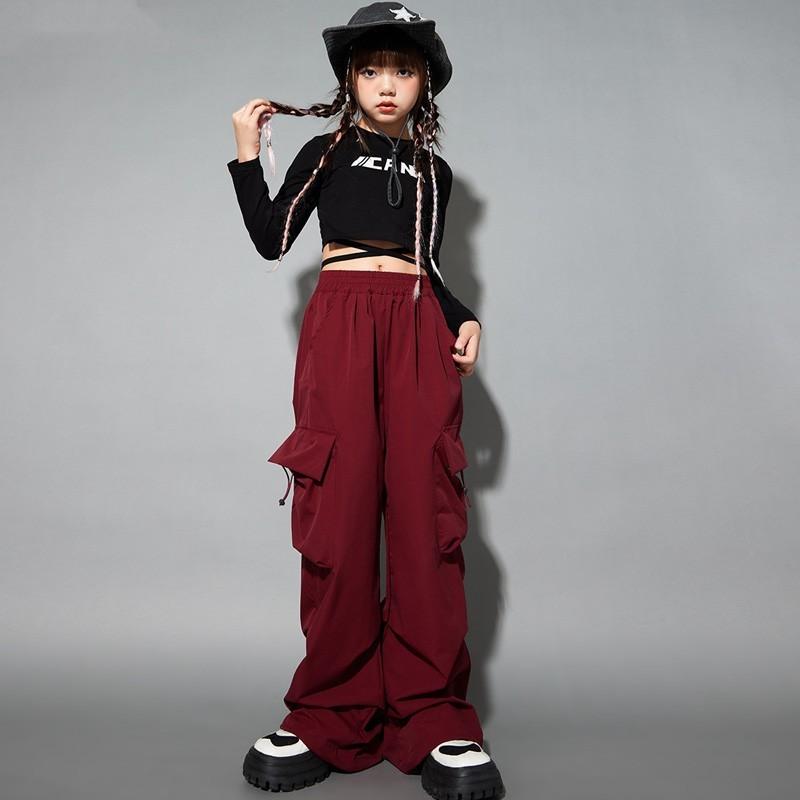 キッズ ストリート ファッション セットアップ 子供服 ヒップ ホップ クール ダンス パフォーマンス カジュアル 衣装 女の子 女の子 秋
