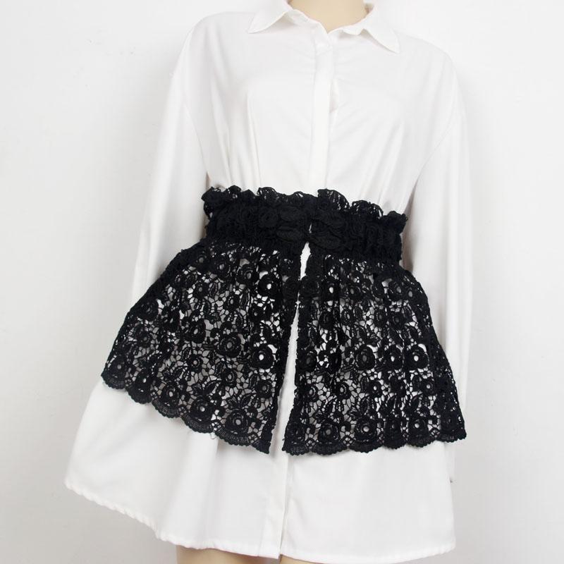 ベルト レース ブラック ウエスト バンド ワイド ストレッチ性 シングル ループ レディース ファッション アクセサリー 幅広 ベルト