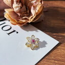 ブローチ おしゃれ ピンク 桜 春 花 小さめ花 セーター カーディガン 精巧 装飾 コサージュ アクセサリー レディース ストーン桜