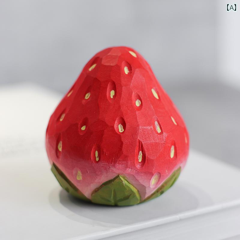 ベリー イチゴ 木彫り オーナメント オフィス デスクトップ オーナメント 誕生日 プレゼント インテリア かわいい