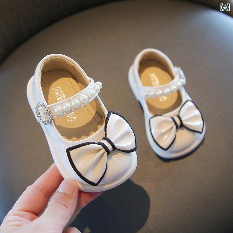 シューズ 靴 キッズ 革靴 春秋 女児 赤ちゃん プリンセス 小さい 女の子 シングル 1から 2歳 赤ちゃん 子供 滑り止め 幼児
