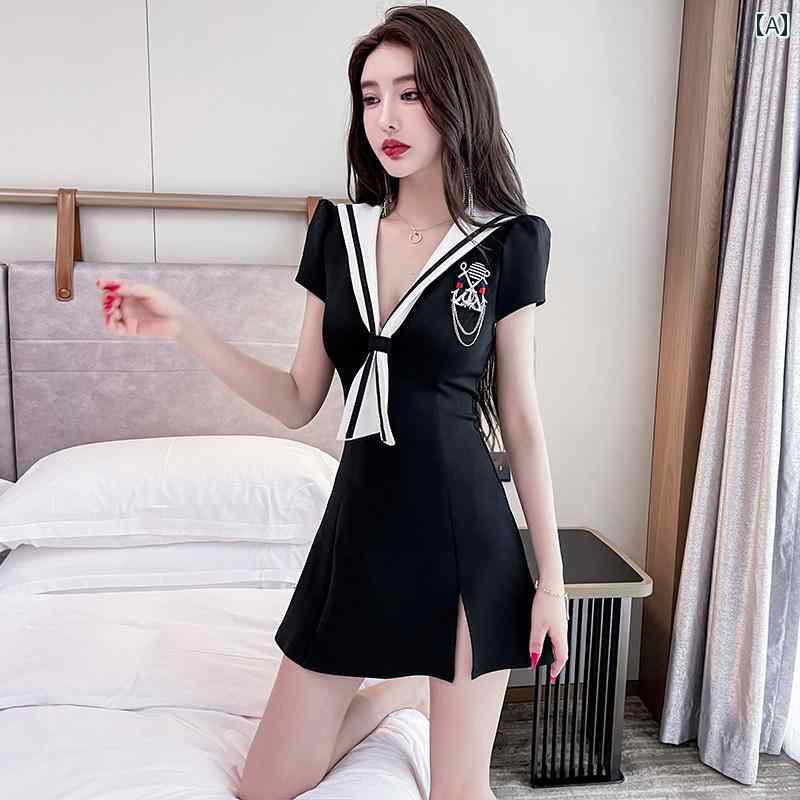 レディース 半袖 襟ワンピース セクシー かわいい 豪華感 きれいめ 韓国 イベント フェス パーティ 結婚式 ディナー ステージ コスチューム キャバ 夜 デート アップ 映え(4.0)