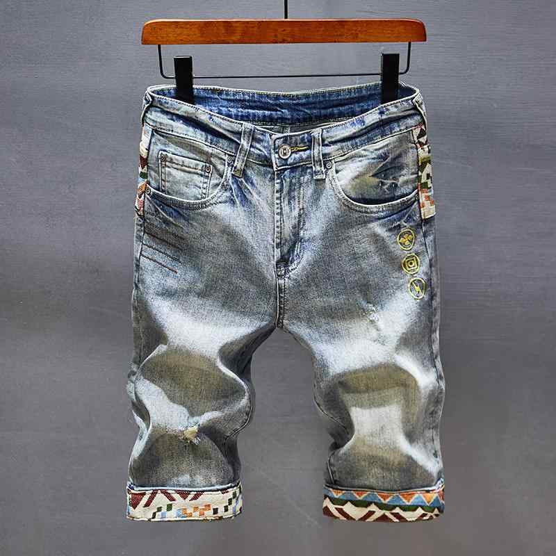 パンツ デニムパンツ メンズ ボトムス ズボン デニムショートパンツ ゆったり アウター 七分 レトロ ミッド 馬 夏 薄手