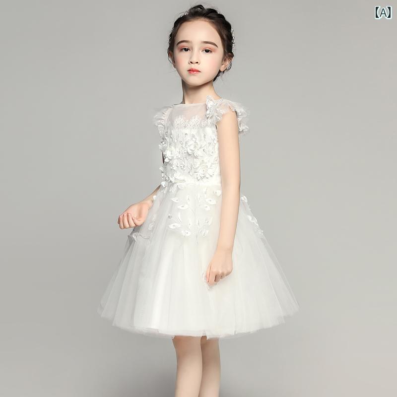 バースデー ドレス 女の子 プリンセス ドレス ウェディングドレス キッズ 発表会 イブニングドレス フラワーガール ピアノ 演奏会 西洋..