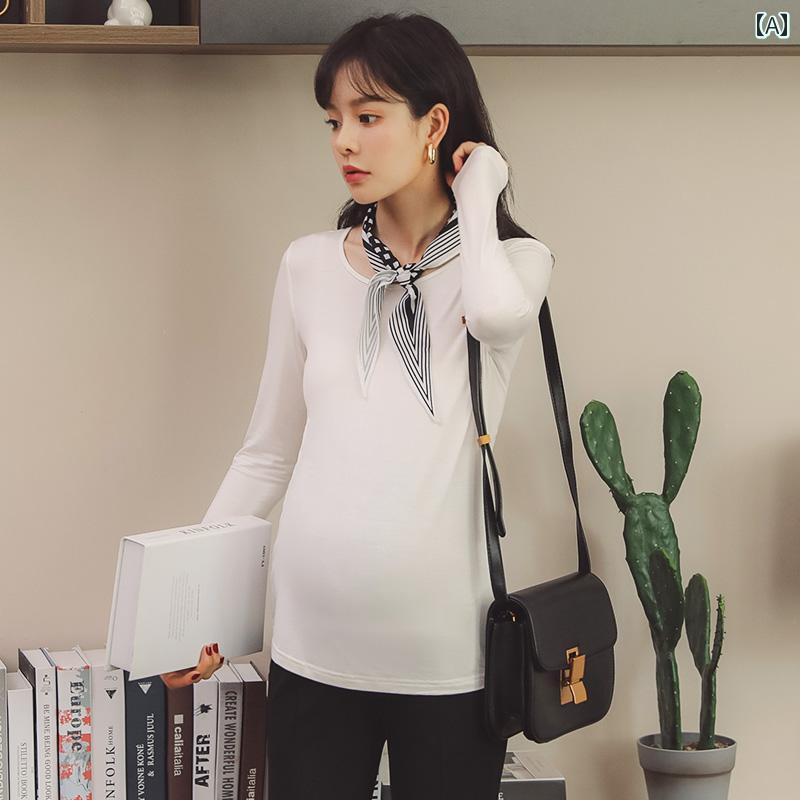 ドレス トップス シャツ ドレス ミドリ マタニティ 春秋 レイヤリング Tシャツ 長袖 内側 ファッション 大きいサイズ 春