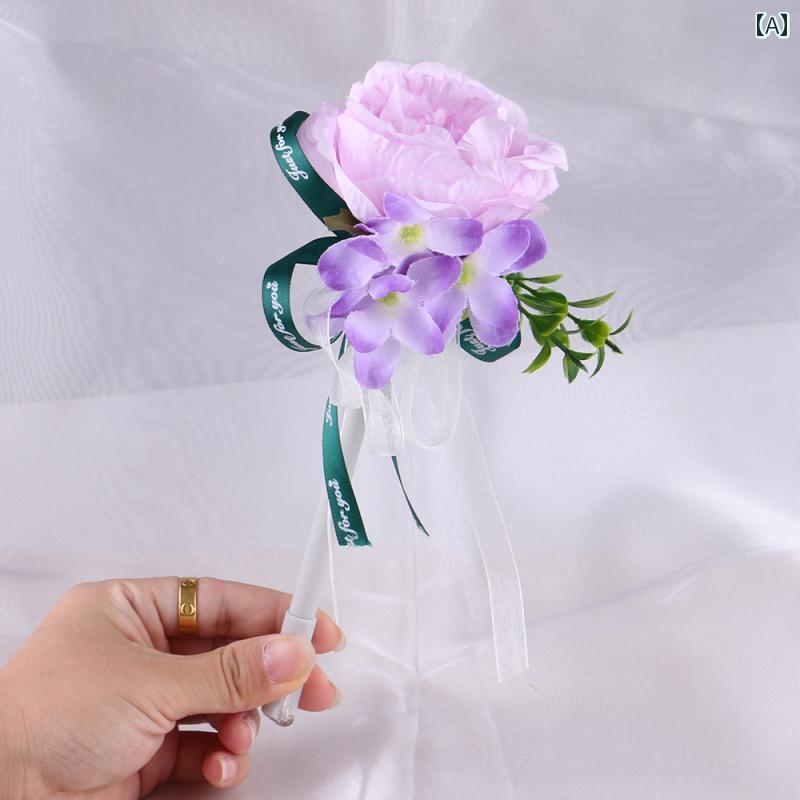 フラワーペン 贈り物 レディース お祝い 実 母の日 ギフト 椿 黒ペン シンプル ニードルタイプ 水性インク 速乾インク キャップ 替え芯リフィル