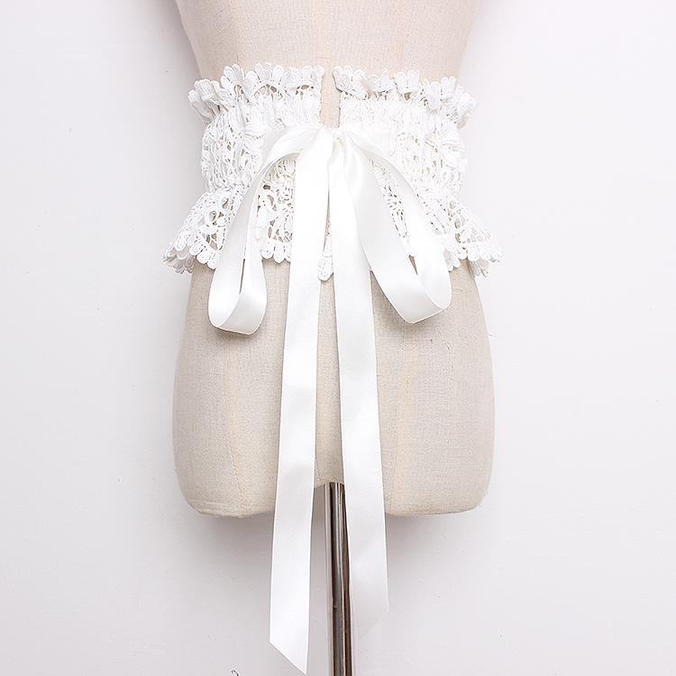 ベルト レース ホワイト ブラック 韓国 レディース ファッション アクセサリー オールシーズン ベルト ウエスト バンド ワイド