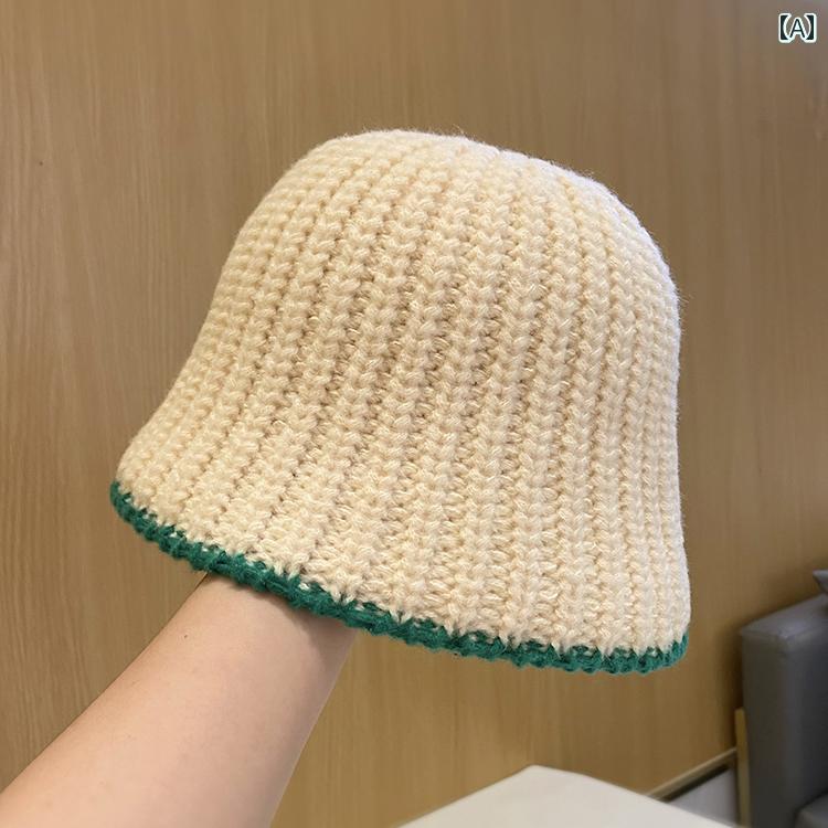 Knit Hat - 韓国 ニット レディース 帽子 バケット ハット レディース 秋冬 ファッション カジュアル アウトドア おしゃれ シンプル 旅行 トレンディ