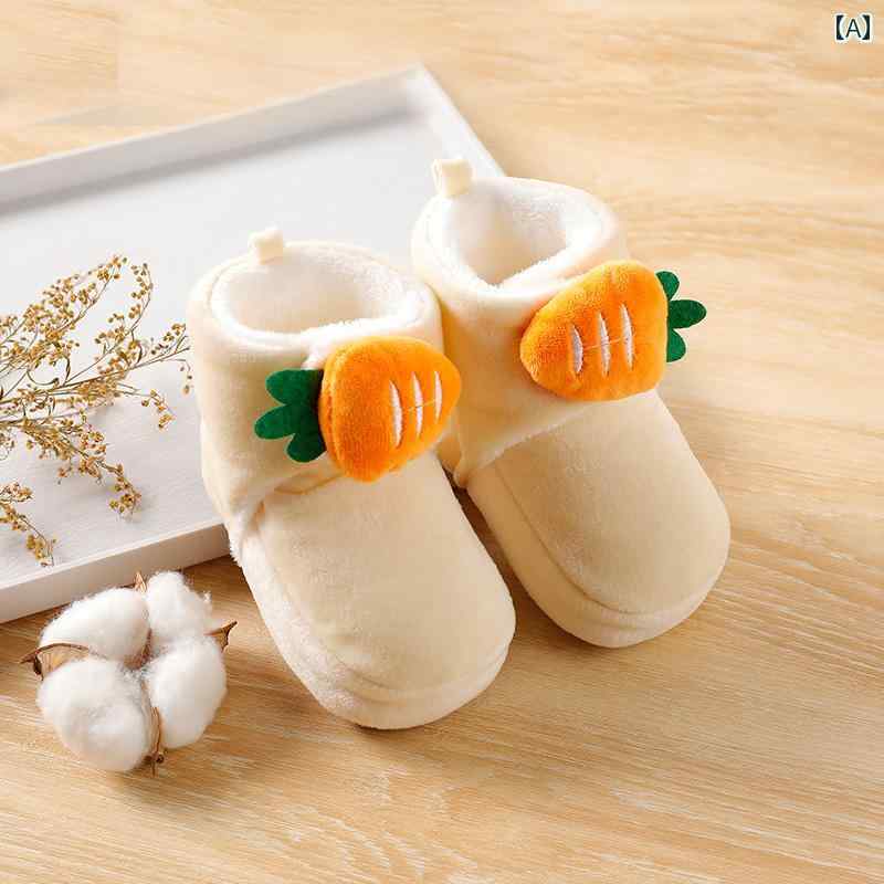 靴 0 - 1歳 新生児 秋冬 3 - 6 - 12ヶ月 赤ちゃん 暖かい 落ちくい 柔らかい 幼児用 綿靴 ベビーシューズ
