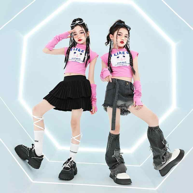 子供服 女の子 Tシャツ へそ出し ミニスカート 夏 コスチューム バンド ダンス ヒ...