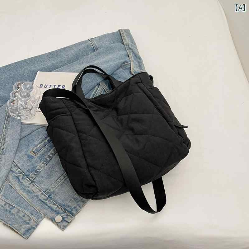 レディース バッグ 韓国 大容量 ダウン ジャケット 秋冬 刺繍 ハンドバッグ ショルダー クロス ボディバッグ