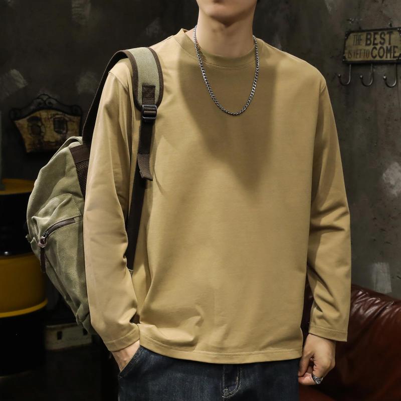 Rakuten - Tシャツ メンズ ファッション 綿 長袖 Tシャツ トレーナー 春秋 無地 レイヤリング トップス ゆったり