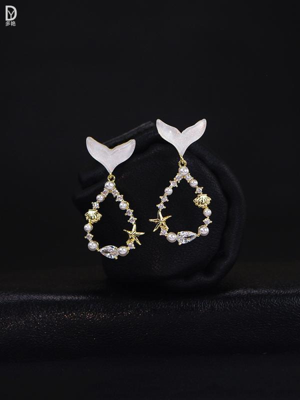 レディース ピアス おしゃれ フィッシュ テール イヤリング ハイエンド 精巧 スリム イヤリング シルバ..