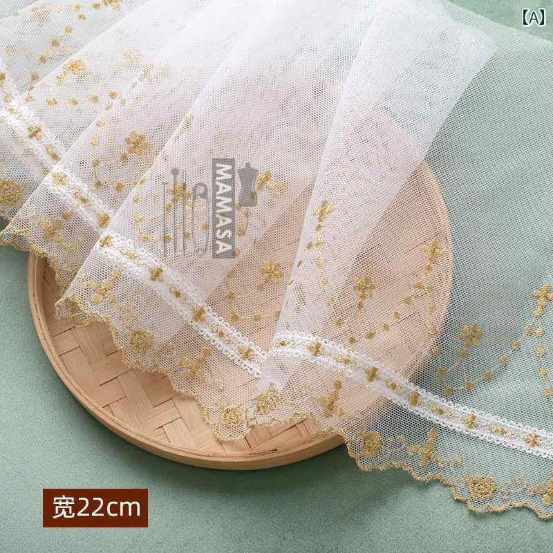 455cm DIY 素材 手芸品 アクセサリー レース 刺繍 フリル 装飾 裁縫 洋裁 材料 素材 フェアリー レトロ フレンチ