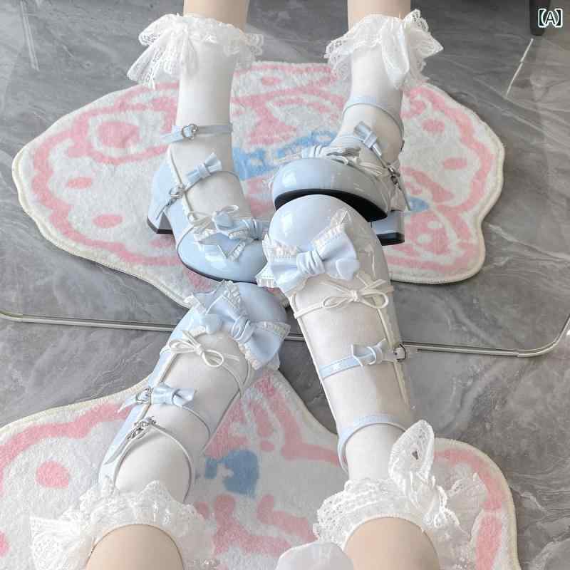 ロリータ シューズ ラウンドトゥ かわいい ガーリー スウィート フェミニン デイリー 女の子 靴 制服