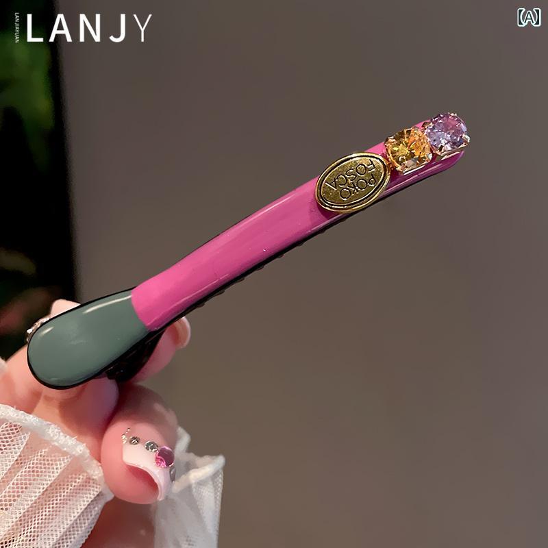 レディース ヘアアクセサリー 髪飾り 大人 フェミニン ヘアピン クリップ シンプル 韓国 エナメル コン..