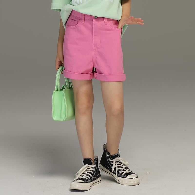 Other - ショートパンツ キッズ 短パン 動きやすい 小さい 女の子 子供服 夏 ジーンズ 子供 薄手 袖口 活力 ハイウエスト 無地
