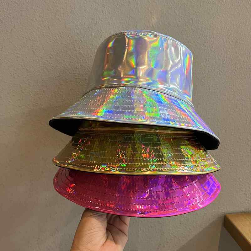 帽子 アメリカ レーザー 帽子 カラフル PVC 漁師 帽子 メンズ ファッション ストリート バケット ハッ..