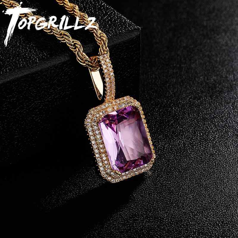 HIP HOP ジュエリー ユニセックス 3チェーン アメリカ 細工 大きめ ストーン カラー 宝石 ペンダント メンズ レディース ヒップホップ ネックレスジュエリー