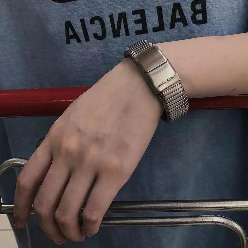 レディース メンズ アクセサリー ブレスレット 豪華感 シルバー チタン スチール ブレスレット 韓国 ストラップ ブレスレット ユニセックス かっこいい