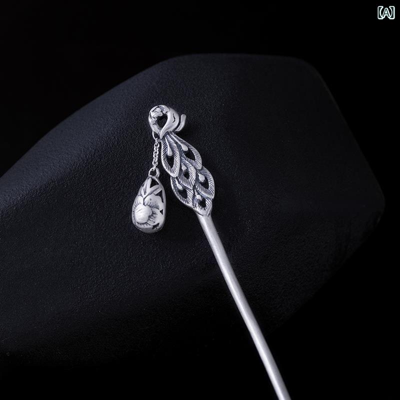 かんざし おしゃれ アクセサリー レディース オールシーズン ヘアピン レトロ エスニック クラシック 牡丹 孔雀 チャイナ風