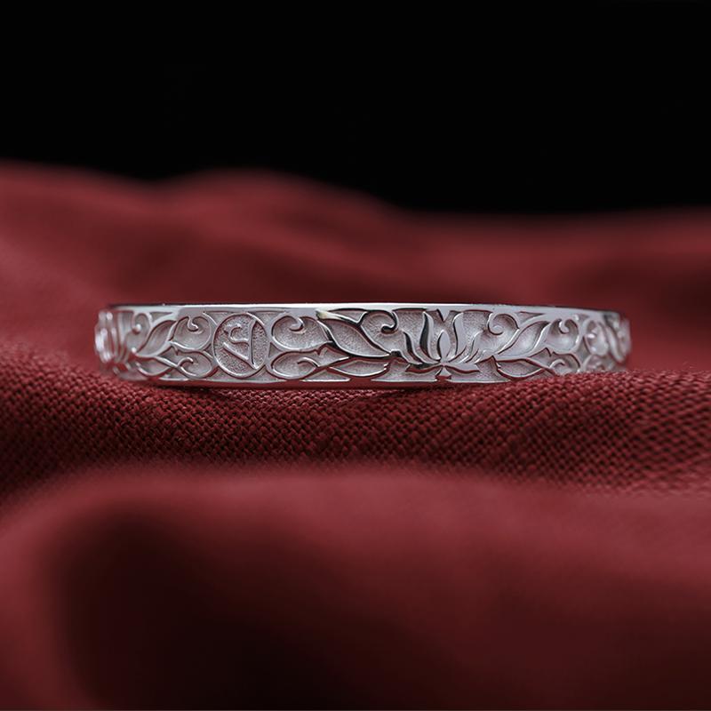 ブレスレット 仏教 アクセサリー ブレスレット シルバー スペル レディース メンズ ジュエリー シンプル オープン レトロ ギフト アクセサリー