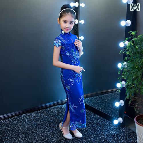 子供服 チャイナドレス 中国風 ワンピース 新年 正月 パーティー エキゾチック かわいいキュート 女児 キッズ 民族衣装