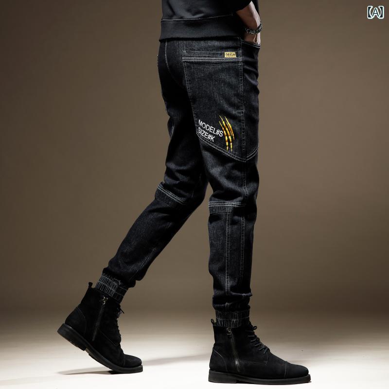 メンズ デニム ロングパンツ ストレート 薄手 カジュアル ストリート おしゃれ 夏 快適 イベント レジャー アウトドア キャンプ